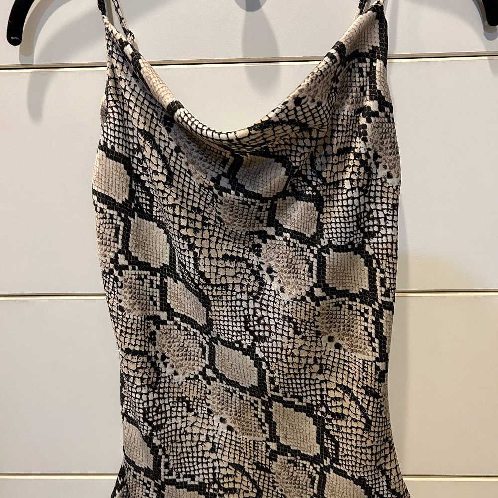 Audrey3+1 Satin Camisole with Snakeskin Print
